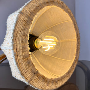 Scherenlampe beige Eiche