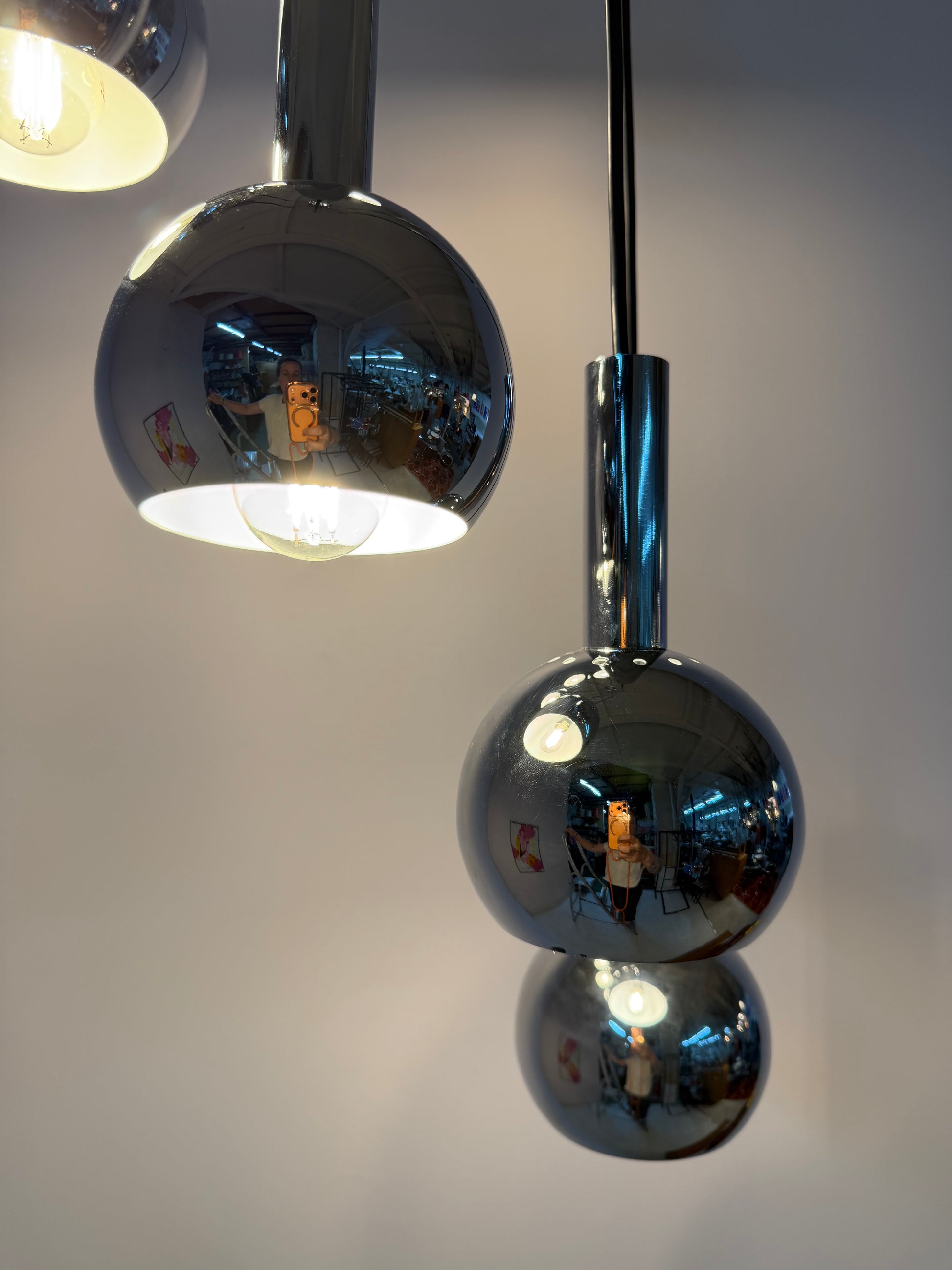Kaskadenlampe 7-flammig Chrom von Richard Essig