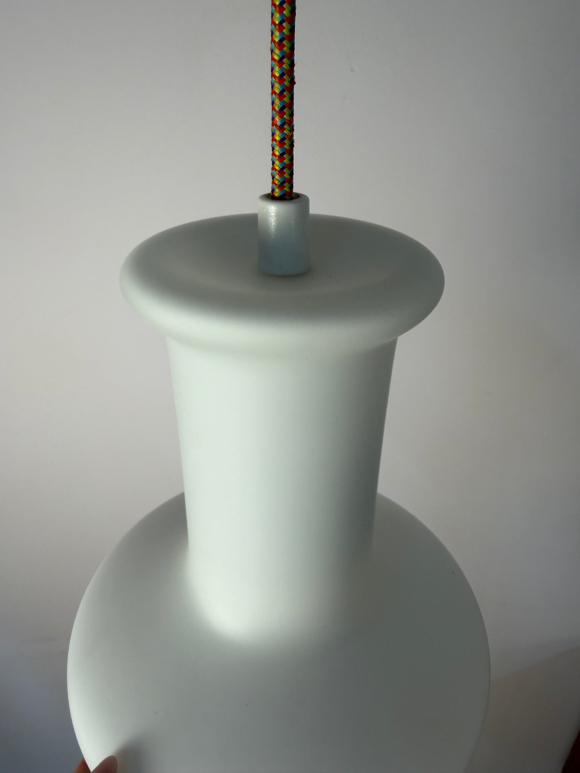 Hängelampe mattweiß Glas aus Dänemark
