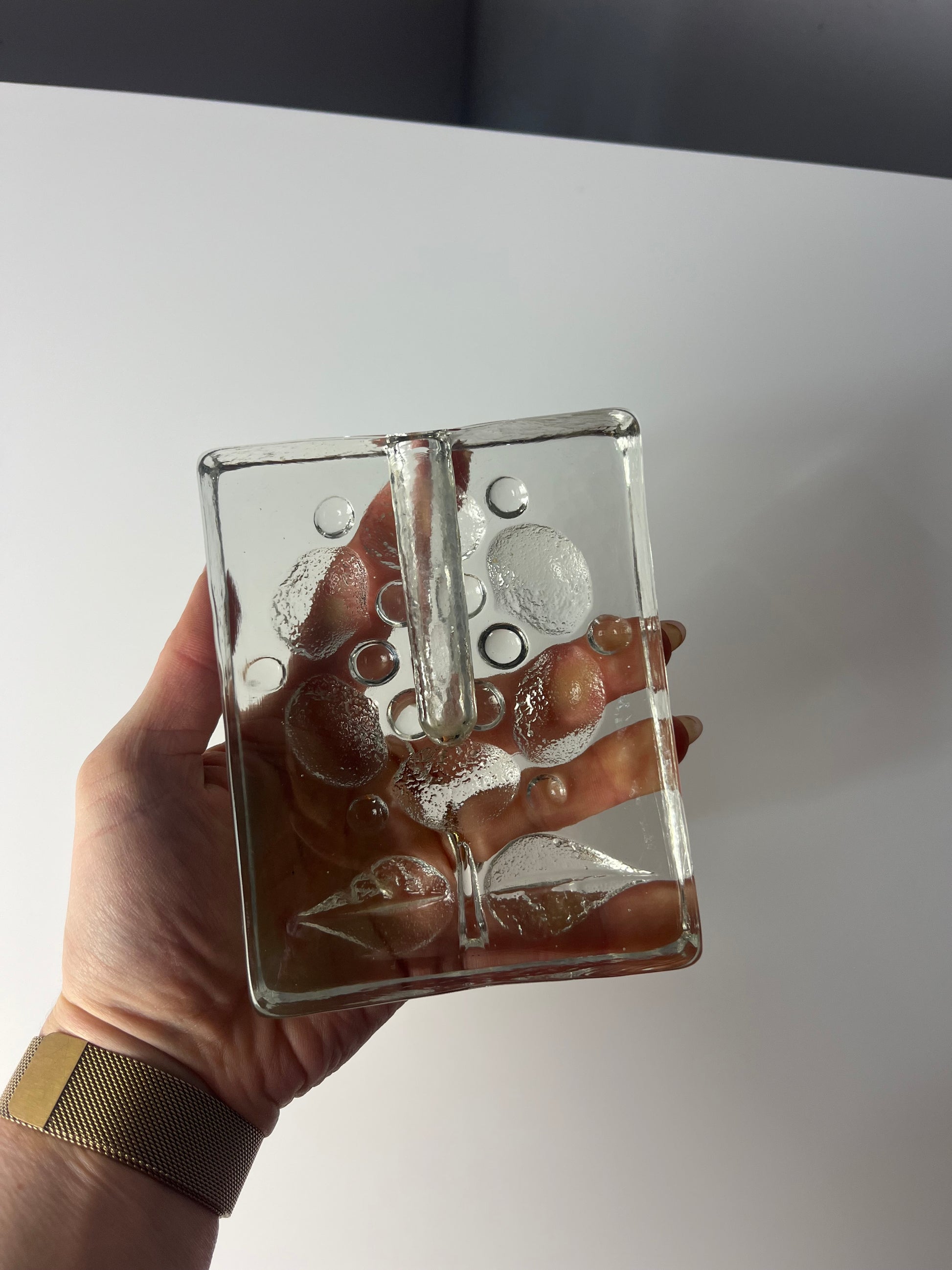 Solifleur Vase mit floralem Muster von Heiner Düsterhaus für Walther Glas