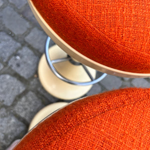 Barhocker creme orange von Friedrich Stuckenbröker für Lockhausen Plastik