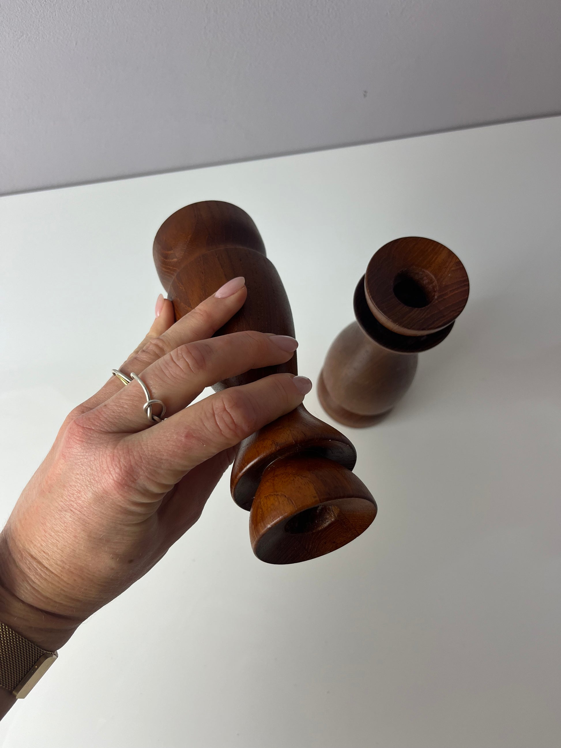 Set: 2x Kerzenständer Teak