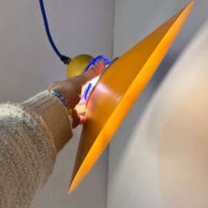 Hängelampe neu lackiert orange blau aus Dänemark