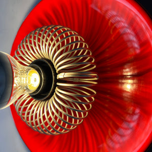 Decken-oder Wandlampe rot mit Sprirale von Elektromfem ISZ