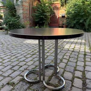 Runder Esstisch Aubergine Chrom