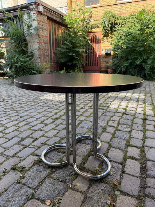 Runder Esstisch Aubergine Chrom