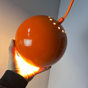 Kugellampe neu lackiert orange aus Dänemark