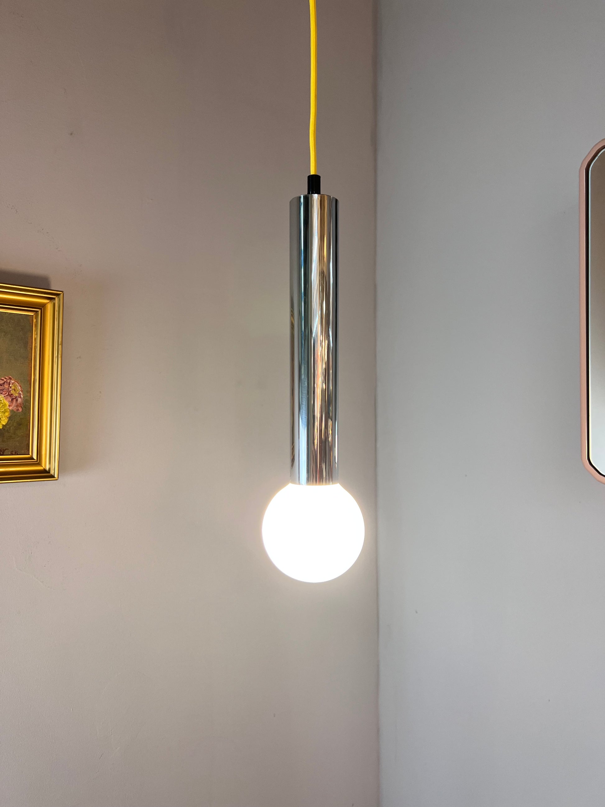 Hängelampe Chromstab mit LED von Glashütte Limburg