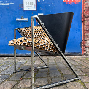 Sessel Mondi braun schwarz Chrom von Jouko Järvisalo für Inno Interior Oy - neu gepolstert