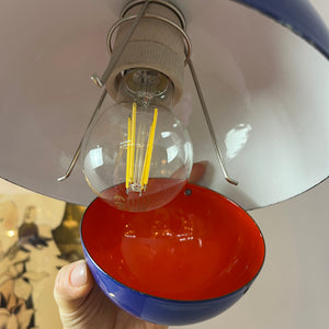 Hängelampe Flowerpot blau Emaille von Verner Panton für Louis Poulsen