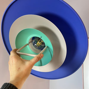 Lamellenlampe neu lackiert blau grün