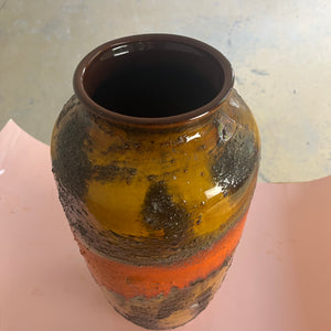 Vase 5071-38 Fat Lava orange braun von Carstens Keramik West Germany