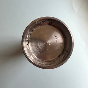 Brutalistische Vase silber Edelstahl 70er