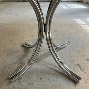 Runder Esstisch Rauchglas Chrom