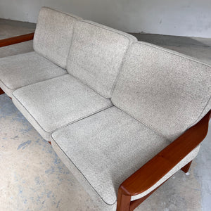 3-Sitzer Sofa Teak & Wolle aus Dänemark