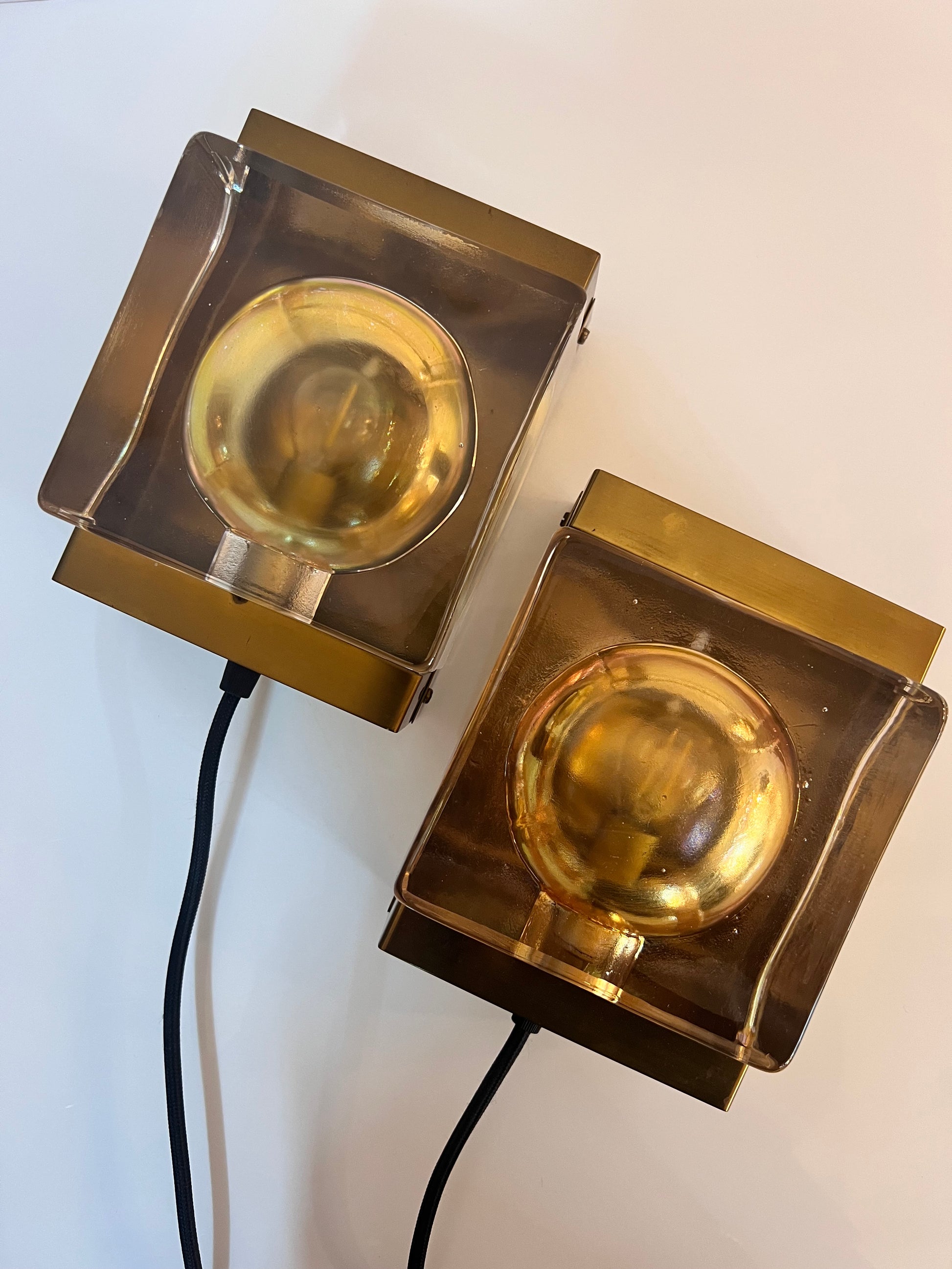 Wandlampe Maritim Typ 15806 Glas Messing von Vitrika