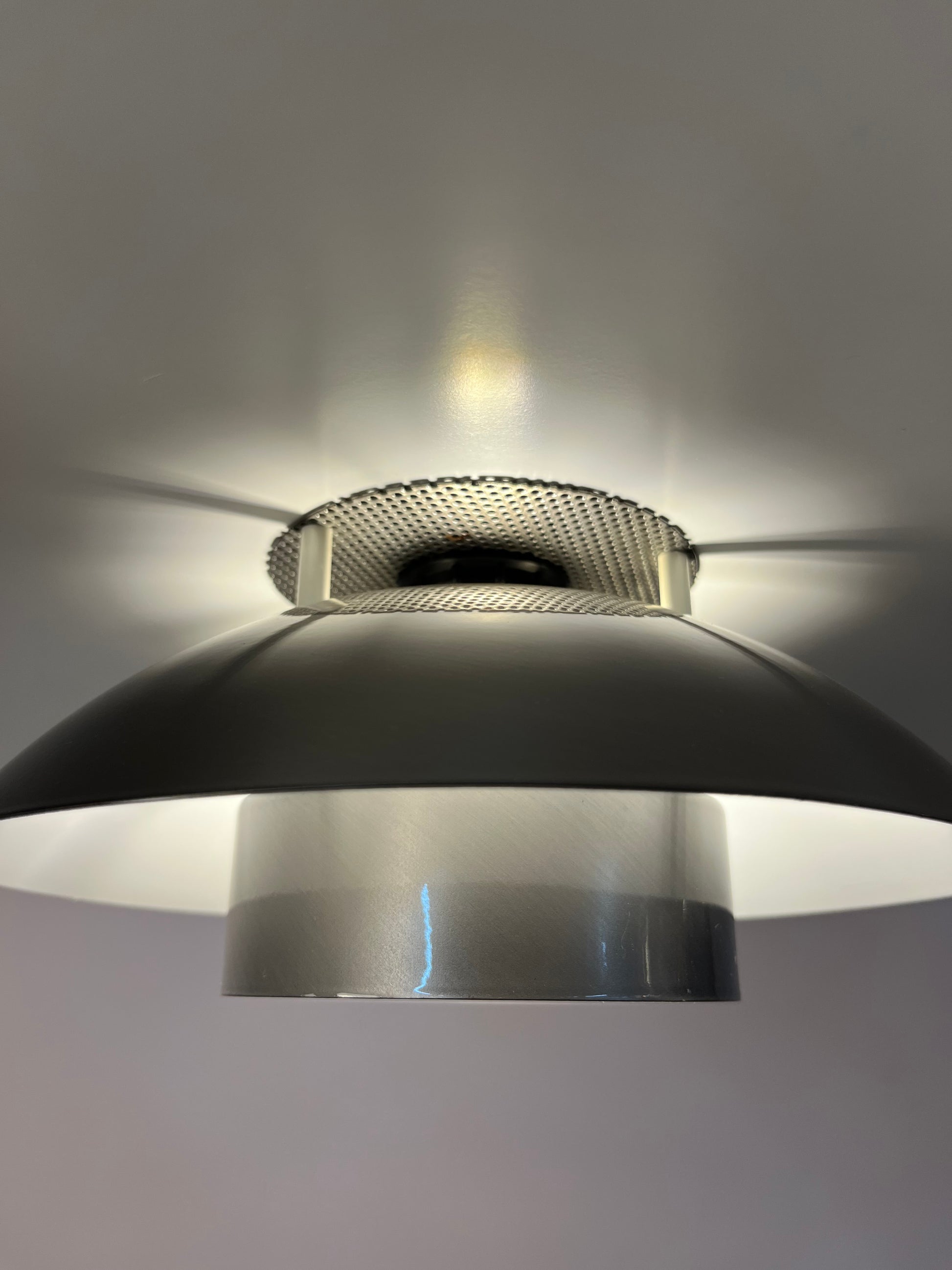 Große Lamellenlampe Leto silber kupfer von Top Lamper