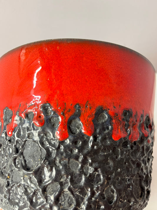 Blumentopf Fat Lava rot braun Keramik