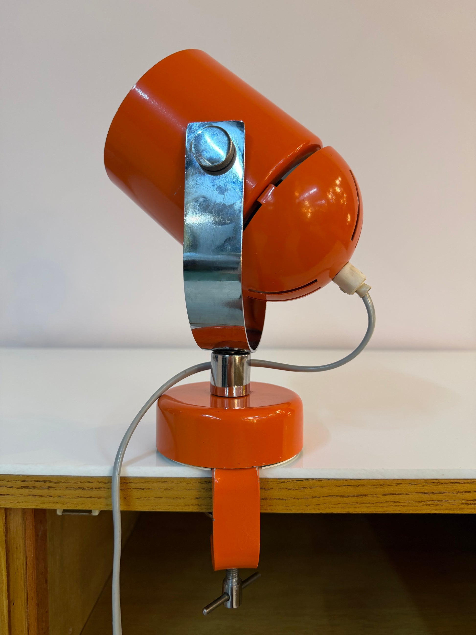 Klemmlampe / Wandlampe Combi Lux orange Chrom von Stanislav Indra für Lidokov Boskovice