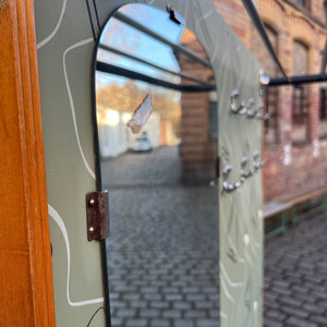 Wandgarderobe mintgrün mit Spiegel, Schrank & Schirmständer