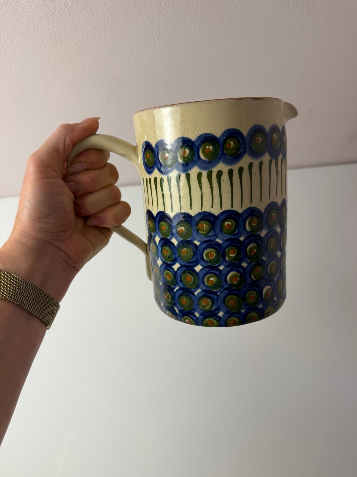 Krug blau gemustert von Bunzlauer Keramik