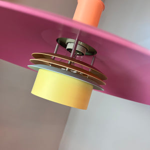 Lamellenlampe pink neu lackiert aus Dänemark