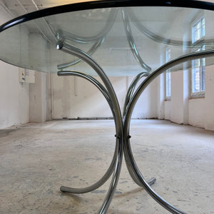 Runder Esstisch Glas & Chrom