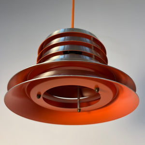 Lamellenlampe silber orange von Carl Thore für Granhaga