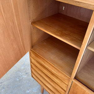 Highboard / Wohnzimmerschrank Typ 602/G Esche von Hellerau aus 1959