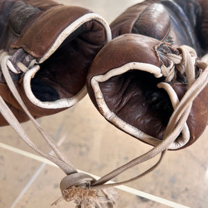 Boxhandschuhe braun Echtleder