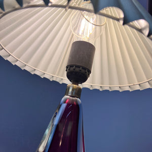 Tischlampe lila blau Muranoglas