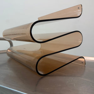 Zeitschriftenständer hellbraun Plexiglas