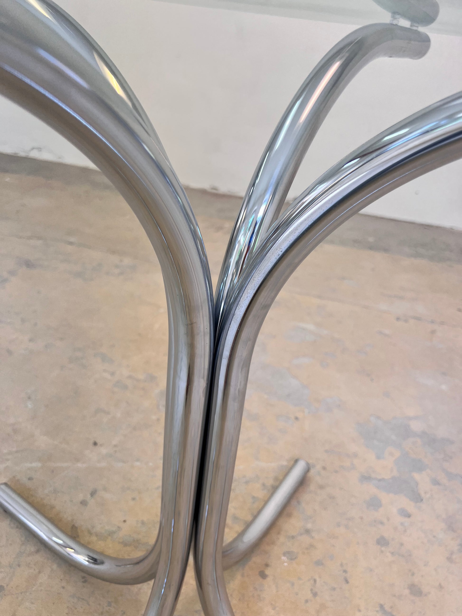 Runder Esstisch Glas & Chrom