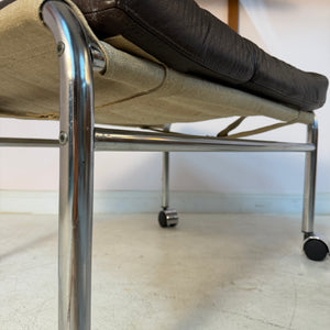Hocker Modell Bore dunkelbraun Chrom von Noboru Nakamura für IKEA