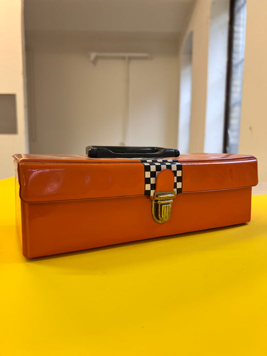 Kassettencase / Box rot schwarz 70er