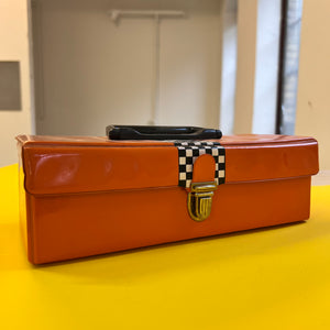 Kassettencase / Box rot schwarz 70er