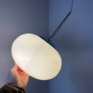Hängelampe weiß Glas Chrom mit Stab