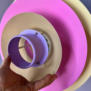 Lamellenlampe neu lackiert pastell aus Dänemark
