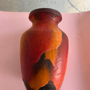 Vase 7312-30 Fat Lava orange rot von Carstens Keramik West Germany