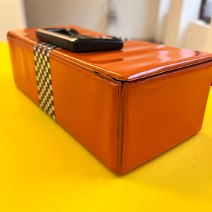 Kassettencase / Box rot schwarz 70er