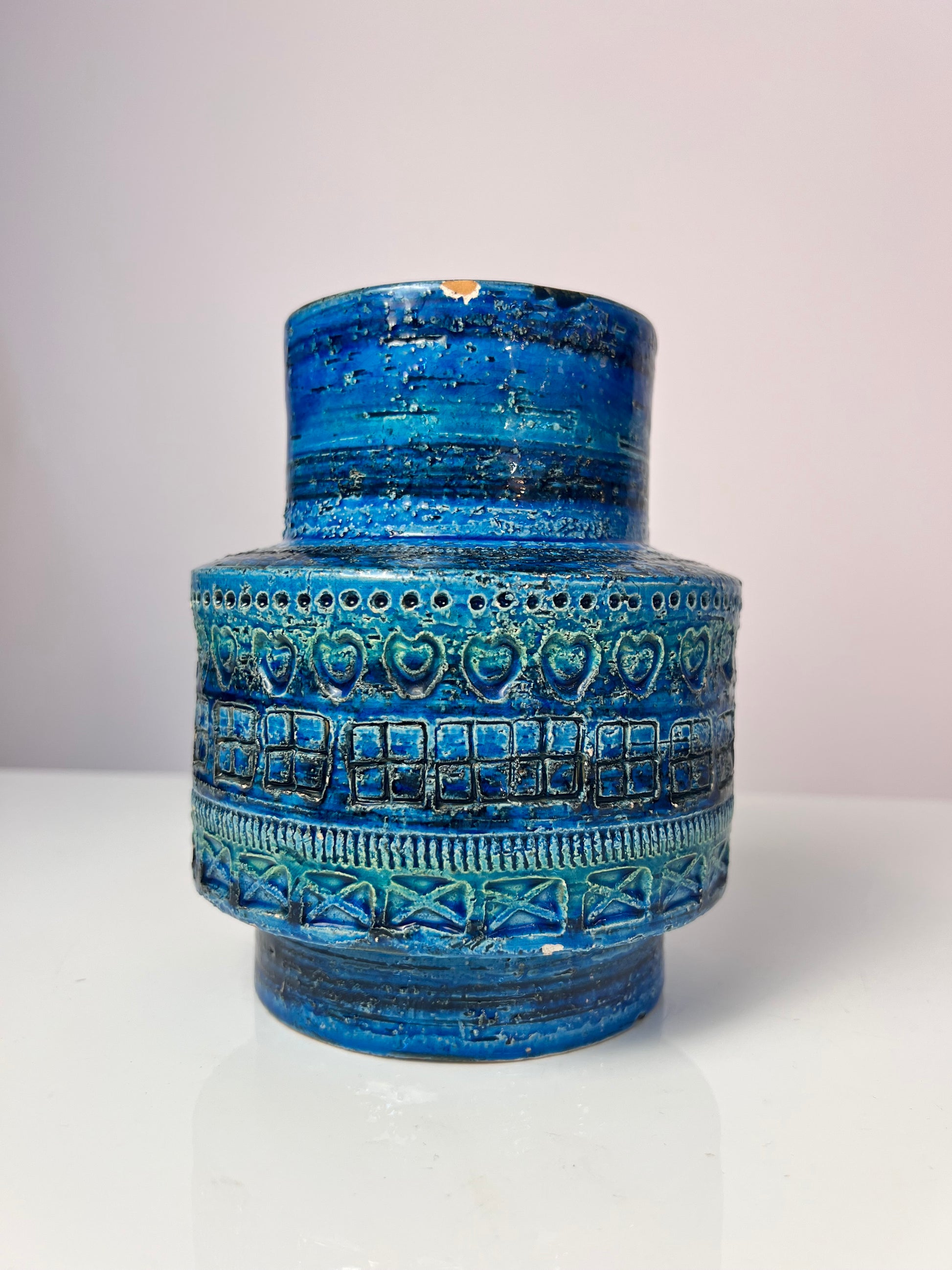 Vase Serie Rimini Blu von Aldo Londi für Bitossi