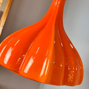 Blumenlampe orange Glas von Peill & Putzler