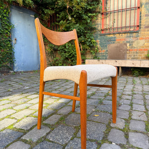 Polsterstuhl GS 600 creme Teak Wolle von Arne Wahl Iversen für Glyngøre Stolefabrik