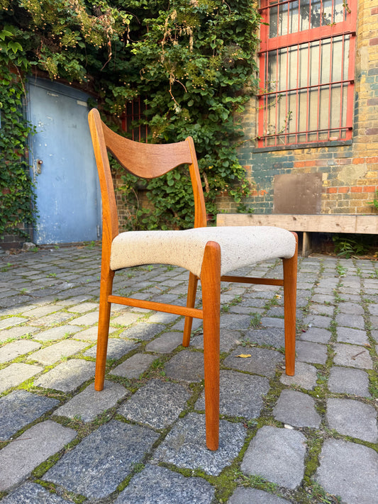 Polsterstuhl GS 600 creme Teak Wolle von Arne Wahl Iversen für Glyngøre Stolefabrik