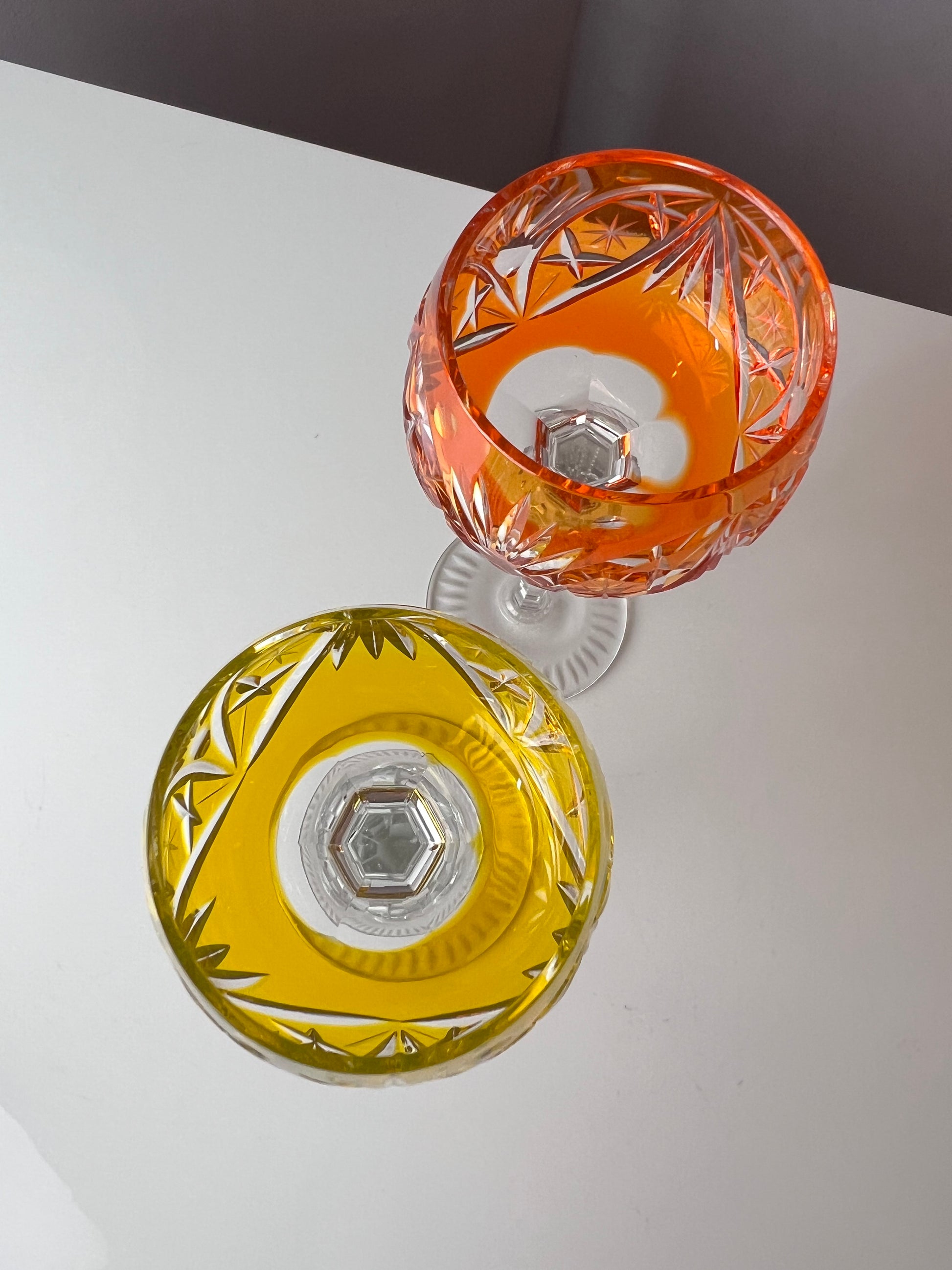 Set: 2x Römer Weinglas orange gelb Kristallglas