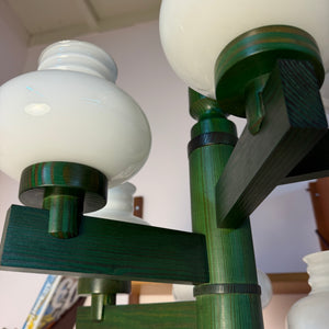 Kronleuchter grün Opalglas