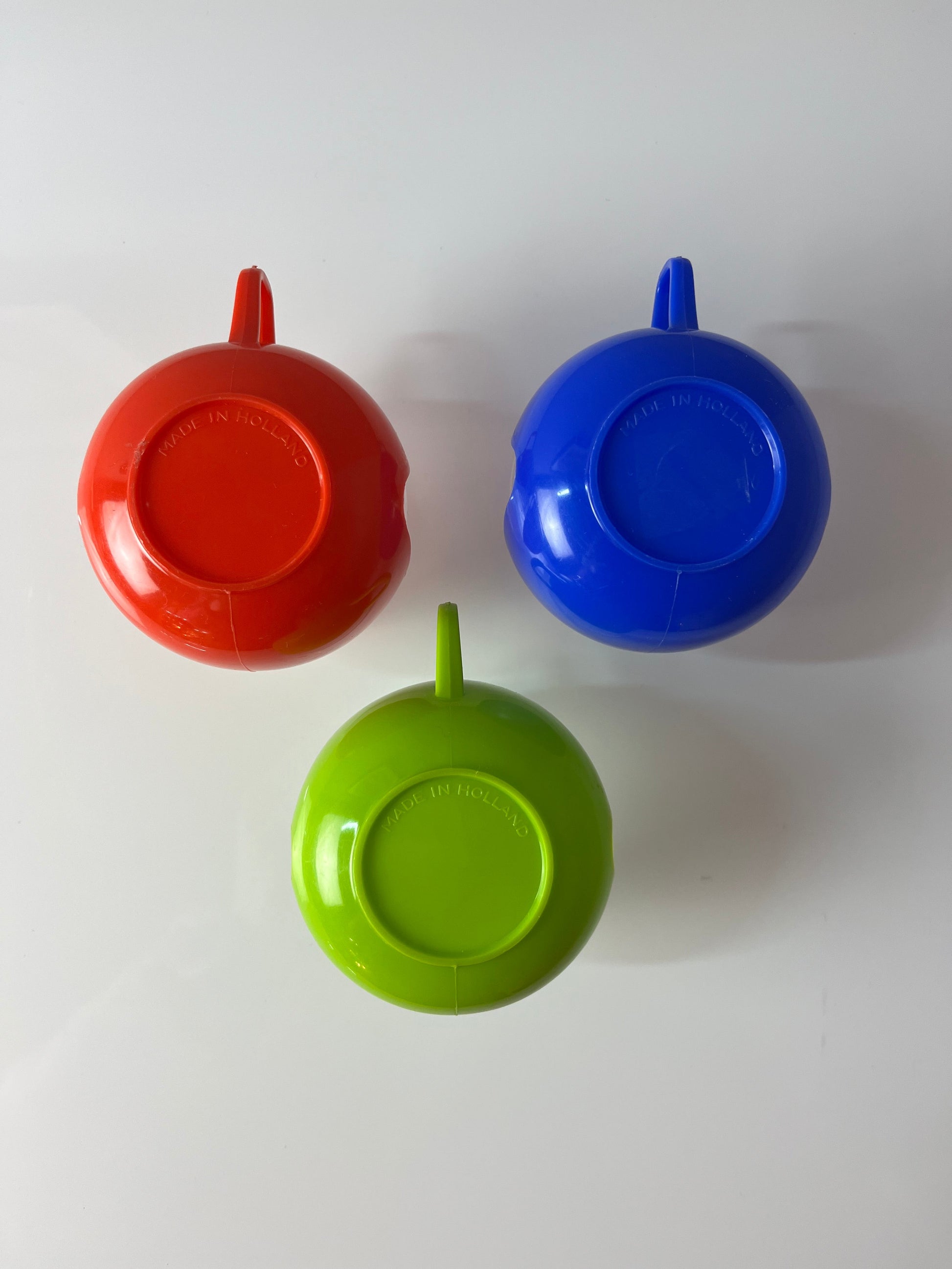 Set: 3x Glasbecher rot grün blau Made in Holland