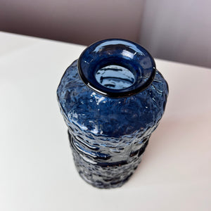 Vase blau Glas von Göte Augutsson für Ruda Glasbruk