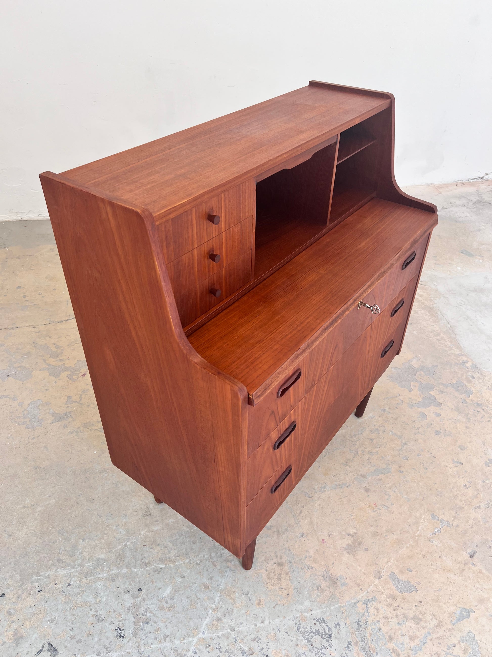 Sekretär Teak mit Spiegel aus Dänemark