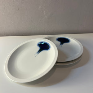 Set: 3x Kuchenteller Form F Pop Art blau weiß von Fürstenberg